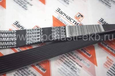 3289481 Ремень поликлиновый привода водяного насоса BELT V RIBBED для Cummins M11 Взаимозаменяемые номера: 3289481, 3928847